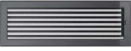Ventilatierooster Haardrooster 17cm x 49cm Grafiet met Lamellen