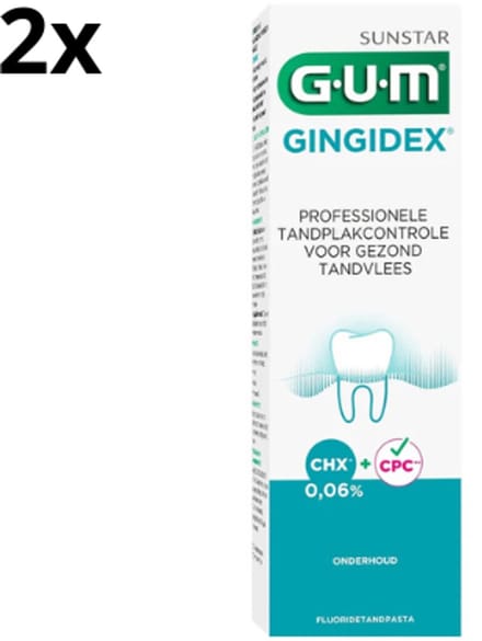 Gum gingidex tandpasta 75 ml 2 stuks
