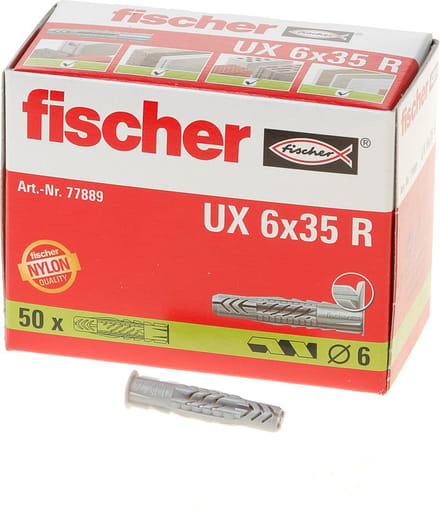 Fischer Universele plug UX 6 x 35 R met rand in karton (50 stuks)