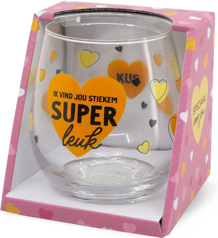 Glas - Water- & wijnglas - Ik vind jou stiekem superleuk