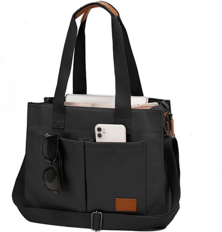 Grote Canvas Laptoptas voor Dames 15,6 inch Draagtas met Binnenvakken