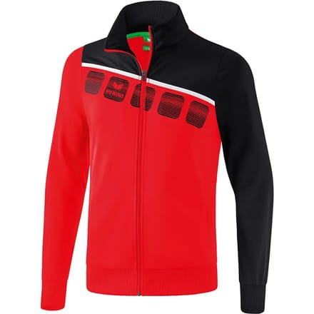 Erima 5-C Polyesterjack Heren - Wit / Zwart / Rood | Maat: 3XL