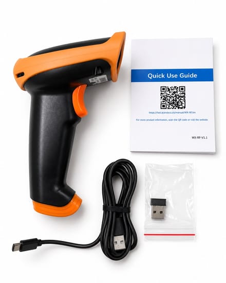 ZoeZo Barcode Scanner Draadloos - 1D en 2D QR Code Scanner - Plug & Play USB Handscanner - Winkel en Magazijn - Voor Papier en Beeldscherm