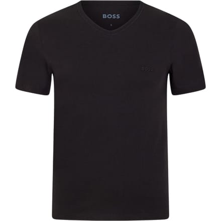 Boss Mannen Logo V-hals T-shirt (Verpakking van 3) (Zwart)