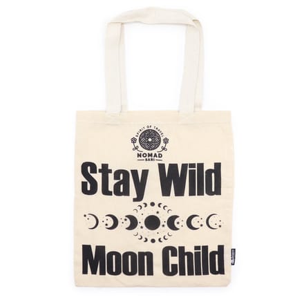 Iconische Basic Draagtas - Blijf Wild, Maankind - (40x36cm) - Nomad katoenen Tas