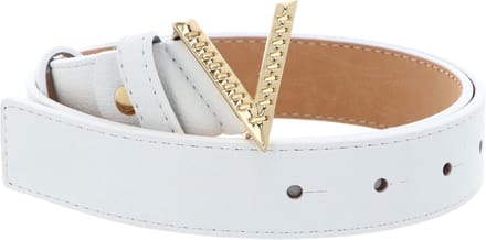 VALENTINO Riem Hampton Plaque Buckle Belt W85 Bian / Oro Wit