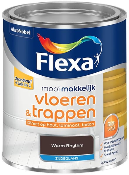 Flexa - Mooi Makkelijk Vloeren & Trappen Zijdeglans - Warm Rhythm - Mengverf - 750 Ml