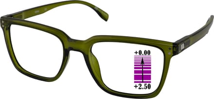 Leesbril Vista Bonita Cubo XL progressief-Army Green-+2.50