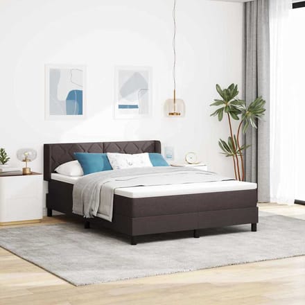 vidaXL - Boxspring - bed - met - hoofdeinde - Donkerbruin - 200 - x - 160 - cm - Stof