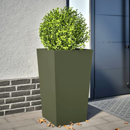 vidaXL - Plantenbak - 45x45x75 - cm - staal - olijfgroen