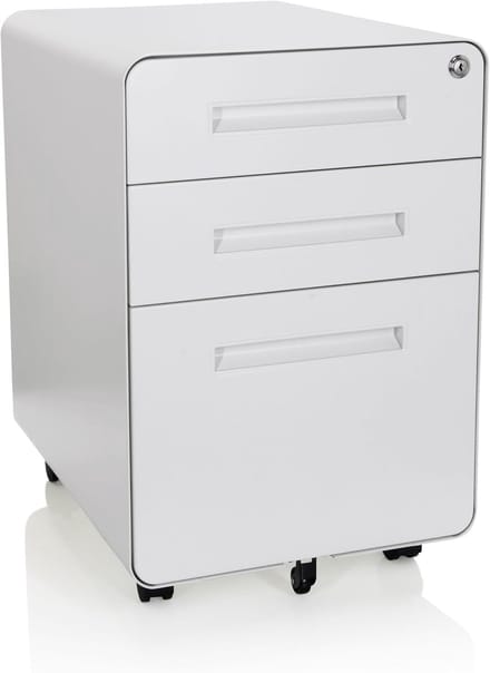 Rolcontainer - Ladekast - Kantoor Organisatie - Centrale Vergrendeling - 50x40x60cm - Wit