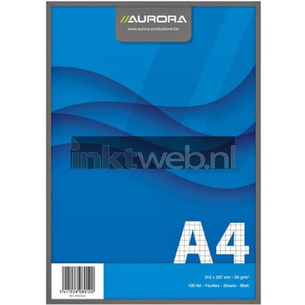 Schrijfblok Aurora A4 ruit 5x5mm 100 vel 60gr blauw