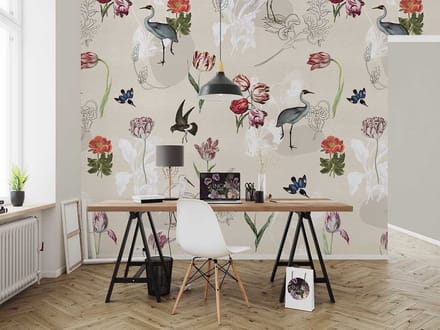INGK - Floral Utopia Behang - Dutch Meadows Sand