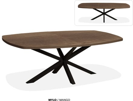 Maxfurn - Deens ovale uitschuiftafel 200/260cm| Zeer krasvast | Kleur: Mokka