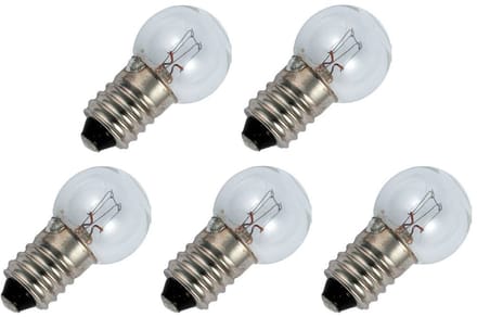 Signaallamp E10 6V 3W - 500 mAh - 5 stuks - G15 Gloeilamp Ø15mm - 29mm - 2500K - Dimbaar