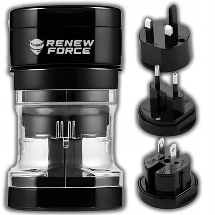 Universele Reisstekker HHT148 – Wereld Adapter Set (EU, UK, US, AU) – Compact & Veilig – Renew Force