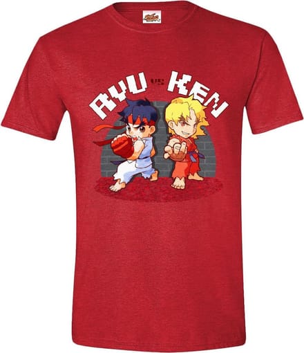 Street Fighter - Ryu vs. Ken Men T-Shirt - Heather Red - S