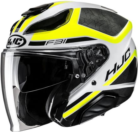 HJC F31 Ceron Zwart Wit Geel Jethelm - Helm