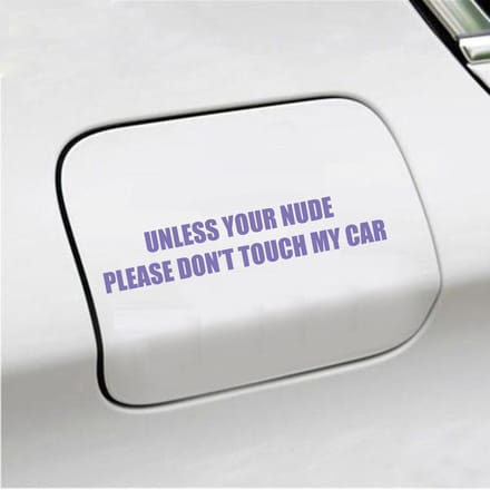 Bumpersticker - Unless Your Nude - 3,5 X 18,5 - Paars