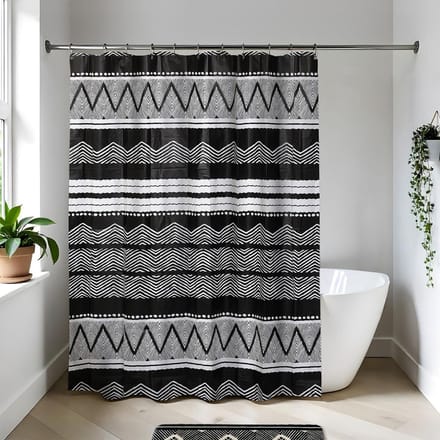 Douchegordijn van waterbestendig EVA -180x180 cm- Zonder ringen-Modern design.