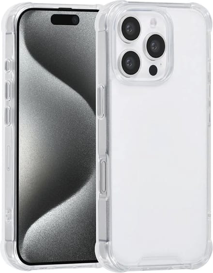 Multimedia & Accessoires Anti-Shock Back Cover Case geschikt voor Apple iPhone 16 Pro Max - TPU & Harde Plastic - Schokabsorberend & Schokbestendig - Transparant