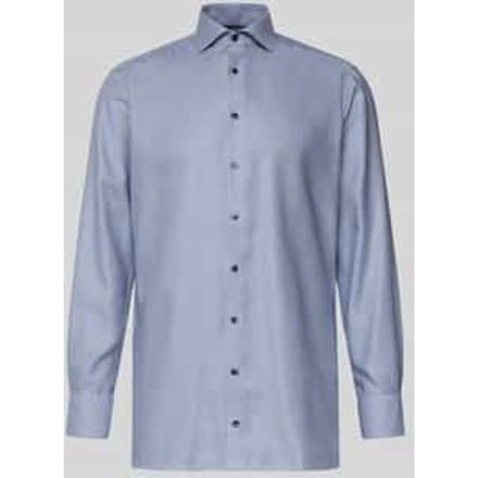 Olymp Luxor Overhemd Print Structura Blauw - Maat 40 - Heren - Overhemden Formeel