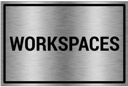 Workspaces bord - gecoat brushed aluminium - grijs zwart | 30 x 20 cm