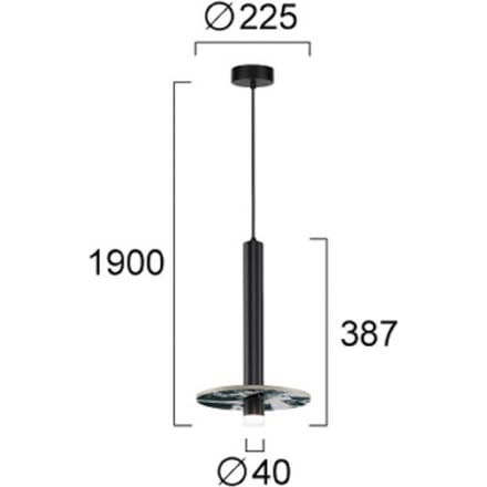 Viokef LED hanglamp Leandros, zwart, Ø 40 cm, kunststeen/metaal