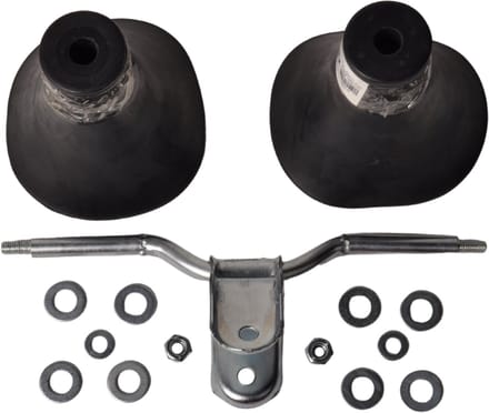 Trompetrollen set - 400x140x140 mm - zwart - voor rubberboot