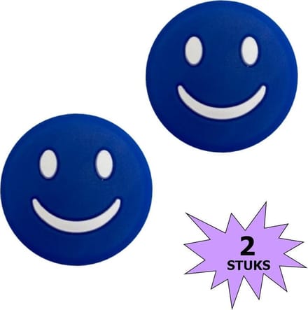 Fako Bijoux® - Tennisdemper - Emoji - Smile Blauw - 2 Stuks