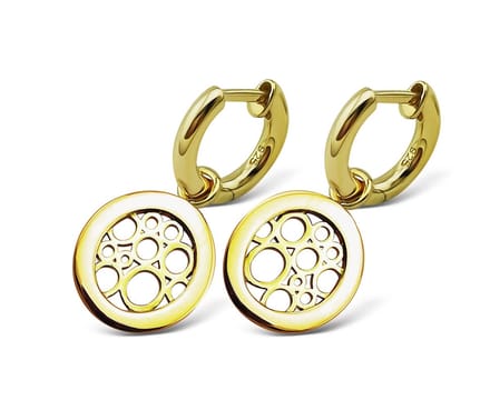 Oorringen Roundabout Silver Gold-plated JE021G