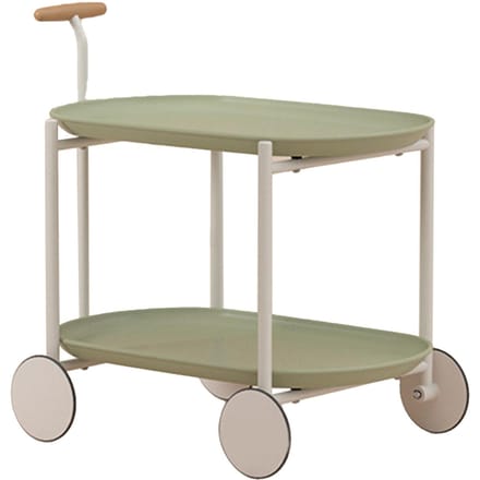 Chariot de Rangement à Roulettes Poignée Amovible Table d'Appoint pour Canapé pour Salon Chambre Vert Matcha vert