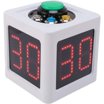 Cube Minuteur 4 Faces Fonctionnant à Piles Minuteur de Compte à Rebours Précis en Secondes pour Échecs Poker Course Blanc blanc