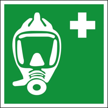 Ademhalingsapparaat sticker, E029 100 x 100 mm