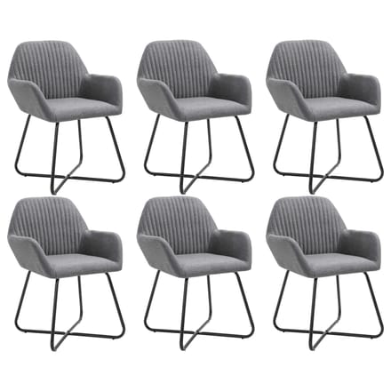 vidaXL - Eetkamerstoelen - 6 - st - stof - donkergrijs