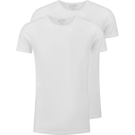 Slater  T-shirts Wit 6500 Stretch 2-pack O-neck White