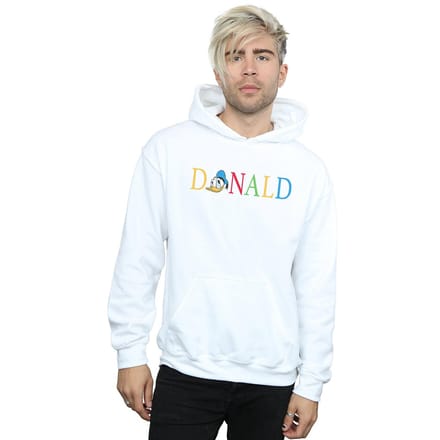Disney Heren Donald Duck Letters Hoodie (Wit)