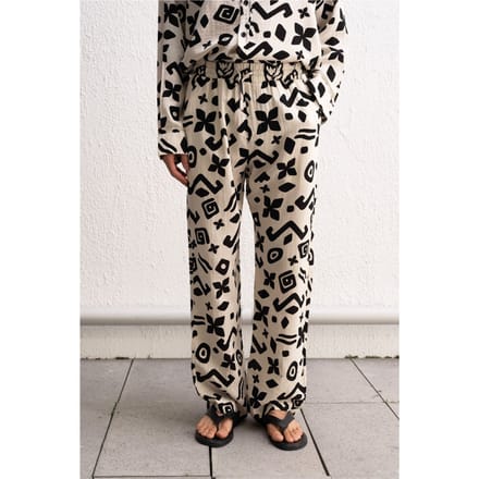 Etnische Print Relaxed Fit Wijde Broek