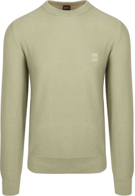 BOSS Trui Anion Lichtgroen - Maat M - Heren - Pullovers