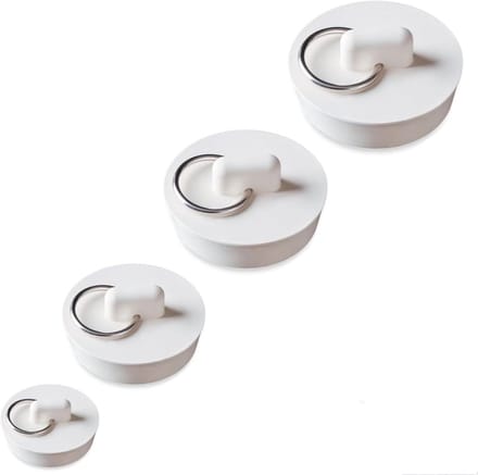 Set van 4 Universele Beige Rubberen Afvoerstopjes voor Keuken, Bad, Douche en Gootsteen