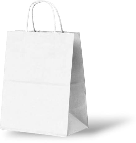 Witte Tas (Medium) - Papieren Tassen - 24x12x31 cm - 50 Stuks