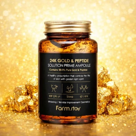 FARMSTAY Ampoule Prime Solution Or 24K & Peptide 250ml white