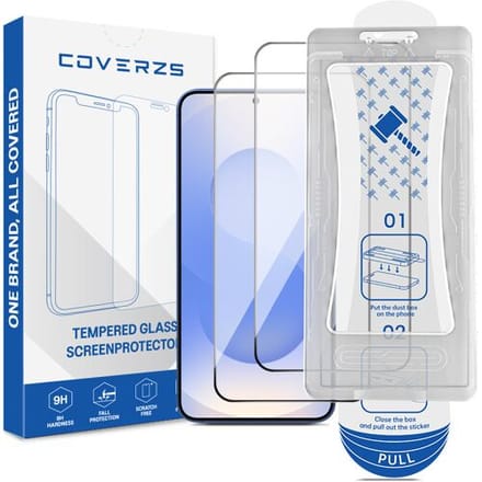 Coverzs Screenprotector - Geschikt voor Samsung Galaxy S26 Plus - Tempered Glass - Met Montage Frame (2-Pack)