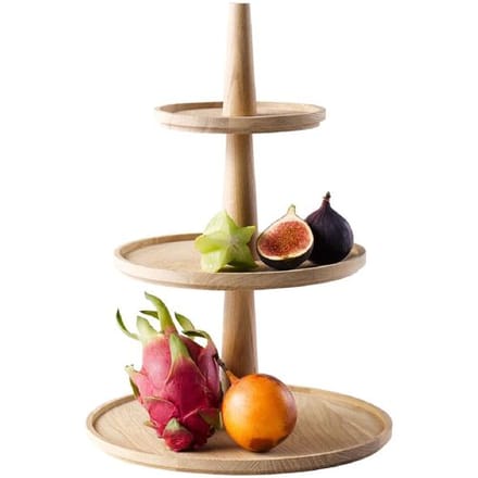 GGM Gastro Etagère - VALO - 3-stufig - Rund - Eichenholz - Höhe: 420mm