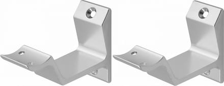 Hermeta leuninghouder 3542-01 - Aluminium - Opschroef - Hol zadel - Naturel - 2 stuks