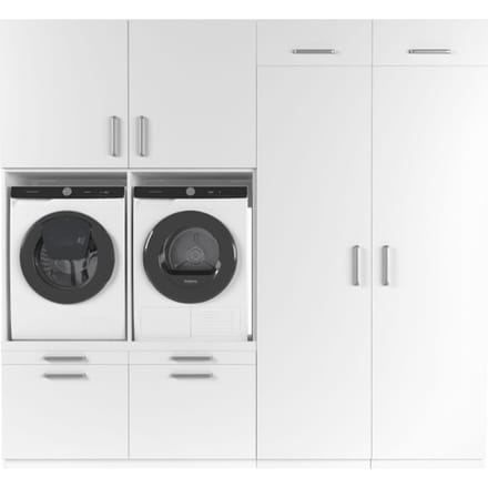Wasophoogte® Wasmachine Kast Munich - Wasmachine verhoger - Wasmachine ombouw - 700(D)*2530(B)*2350(H) mm - Wit