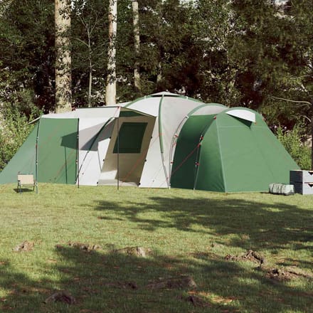 Vidaxl Tente Familiale, 12 Personnes, Dôme, Verte, Imperméable