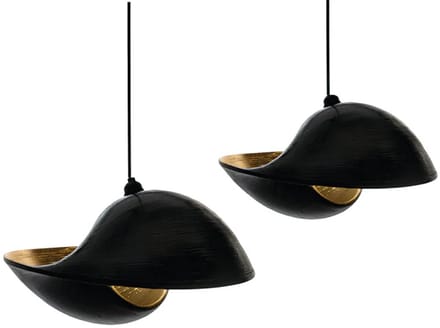 Handgemaakt hanglamp Design lamp Bamboe Schelp black woonkamer slaapkamer Ø 60 cm