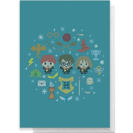 Harry Potter Trio Wreath Greetings Card - Standard Card