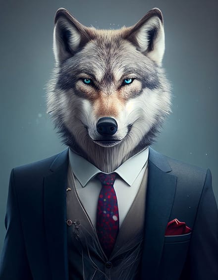 AI - Woondecoratie - Poster - Dieren - Wolf - Pak - 14 - 60 x 80 cm